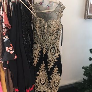Sequined Black Party Dress